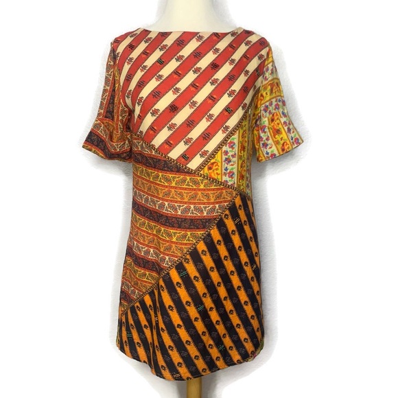 Tanvi Kedia Anthropologie “Ozma” Mixed Media Patchwork Beaded Tunic Dress - Picture 4 of 11